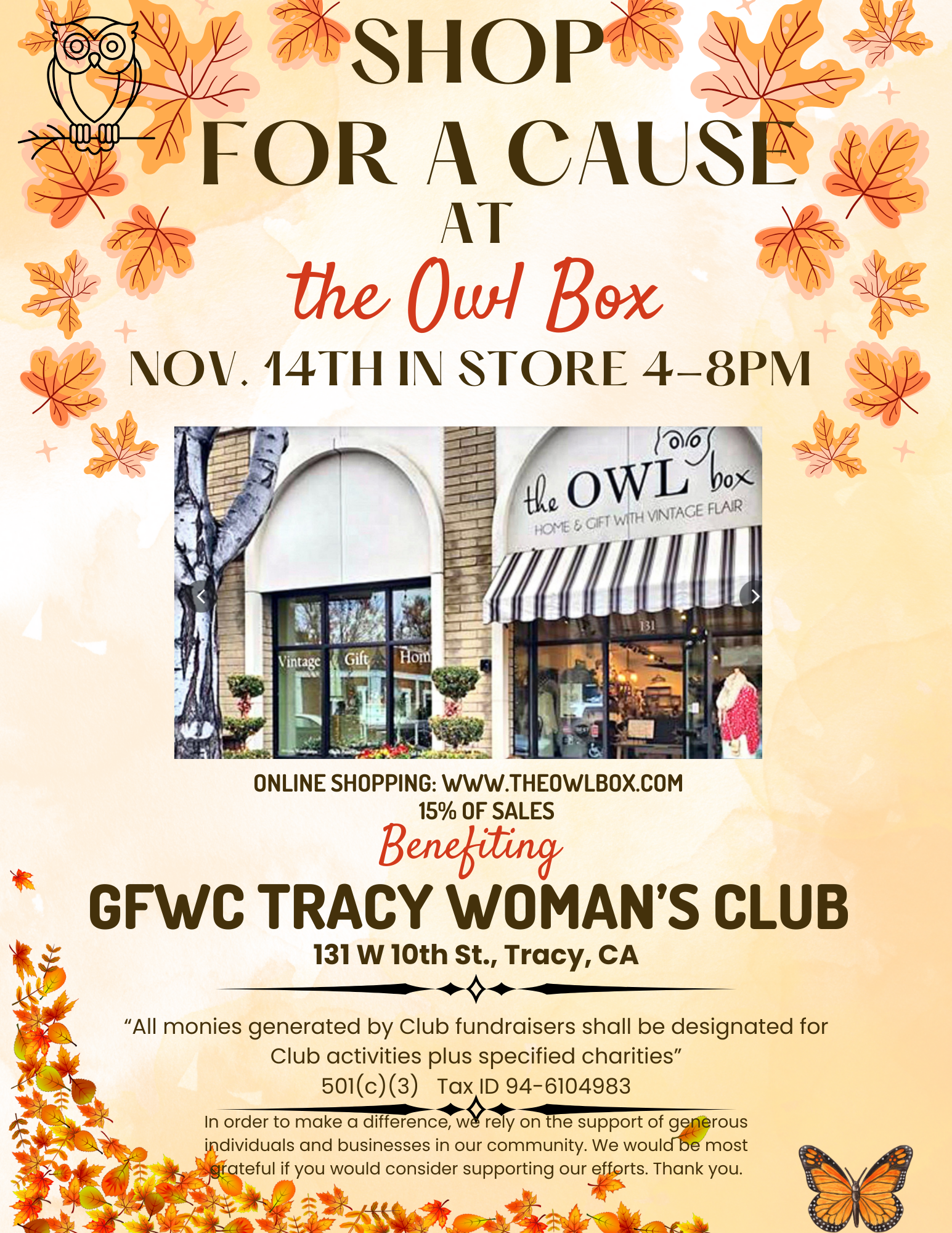 Shop for a Cause: Owl Box